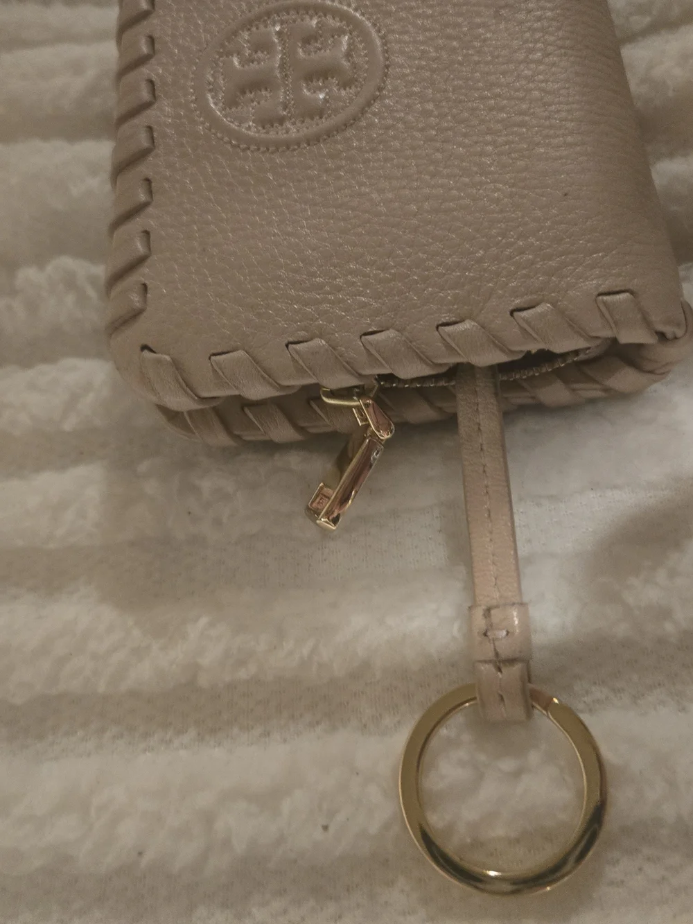 Tory Burch Whipstitch Leather Zip Wallet - Blush